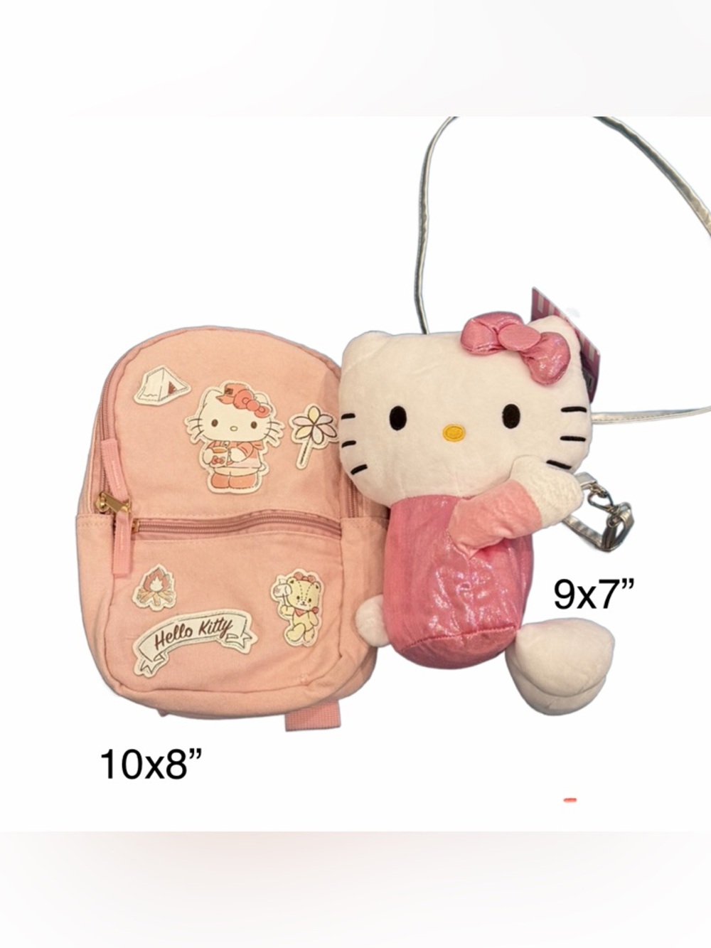 Hello Kitty Pink Plush Mini Backpack and Plushie Purse